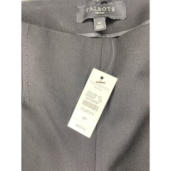 Talbots Pants Womens Size 4P Petite Curvy NEW Black Straight Career Office Wear - Picture 5 of 11